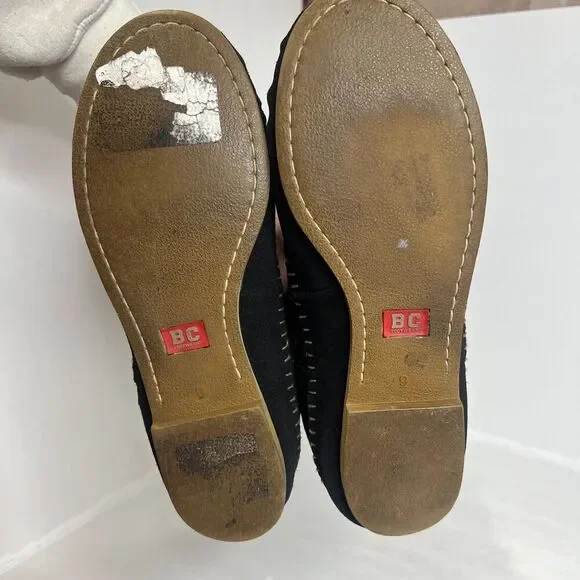 BC Footwear Women's Straight A's Black Suede Moccasin Boots Studded Size 9 - Picture 8 of 12